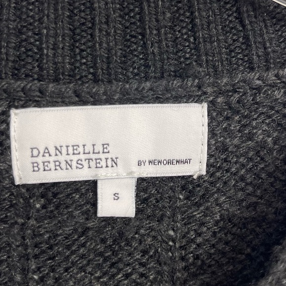 DANIELLE BERNSTEIN Cable Knit Cropped Sweater Black Size S WeWoreWhat - Picture 5 of 12